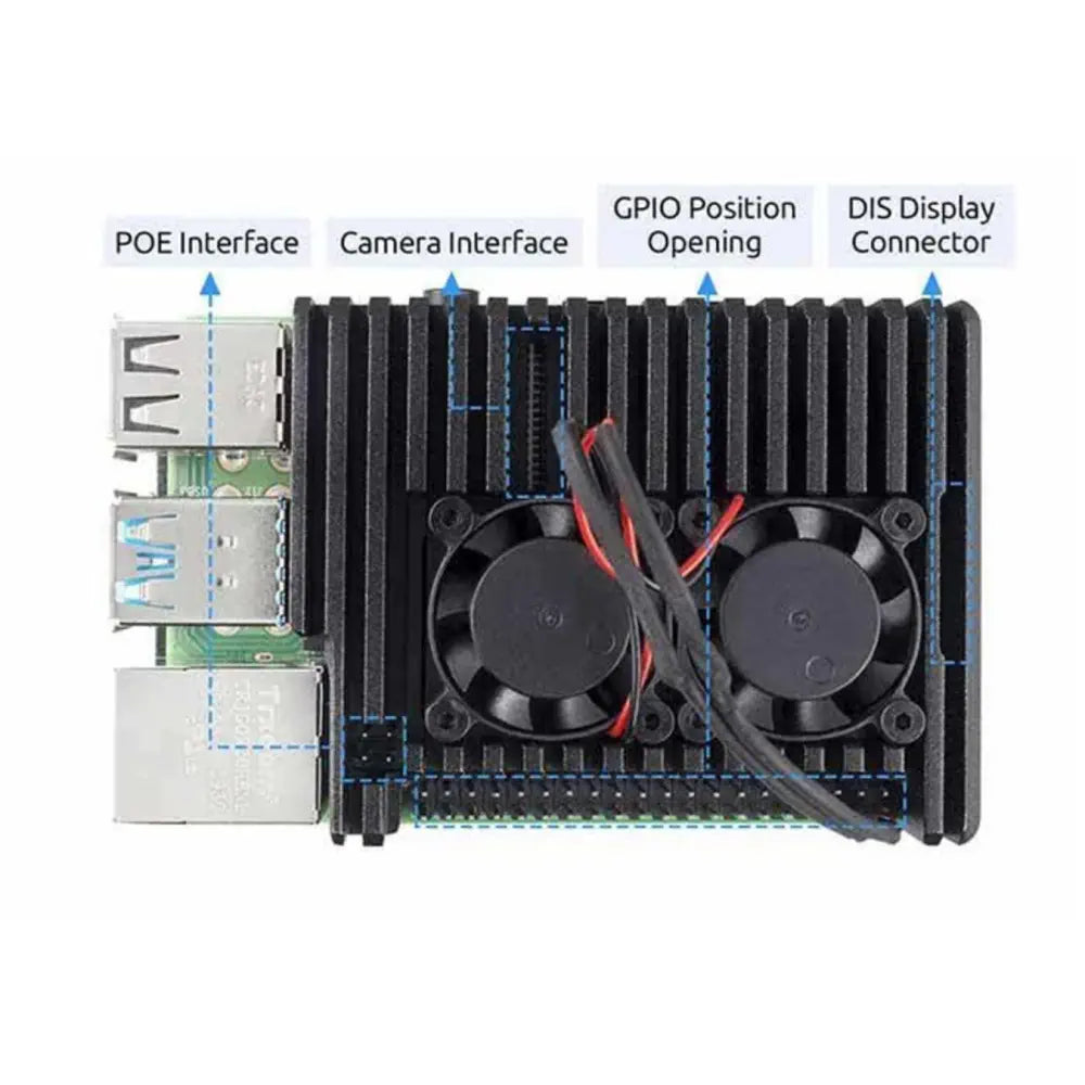 Sunfounder Case w/ Dual Fan for Raspberry Pi 4B