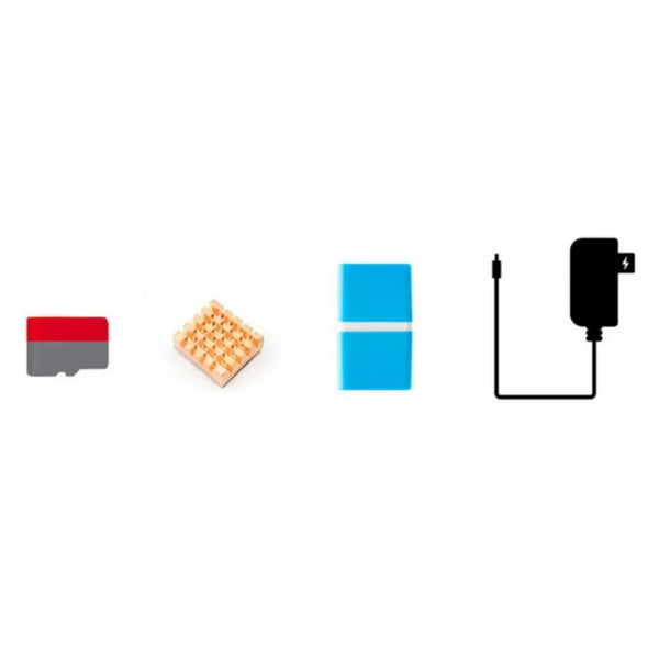 Raspberry Pi 4 Model B Starter Kit w/ Essential Parts & US Plug w