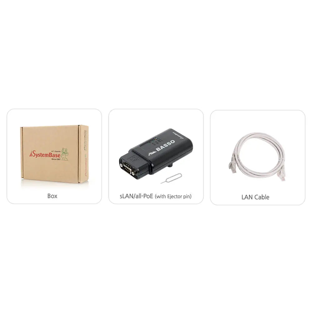 SystemBase sLAN/All PoE RS232/422/485 to Ethernet PoE Converter
