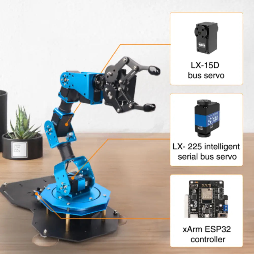 xArm ESP32 Bus Servo Robotic Arm Powered by Open-source ESP32 Python Programmable Robot (Assembled Kit)
