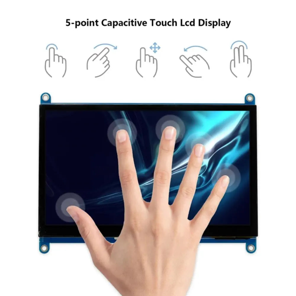 RC070N 7 inch Touch Display 1024x600 HDMI Monitor for Raspberry Pi