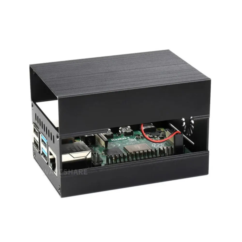Stripe Cooling Case for Raspberry Pi 4 Built-In Active Radiator w/ Fins