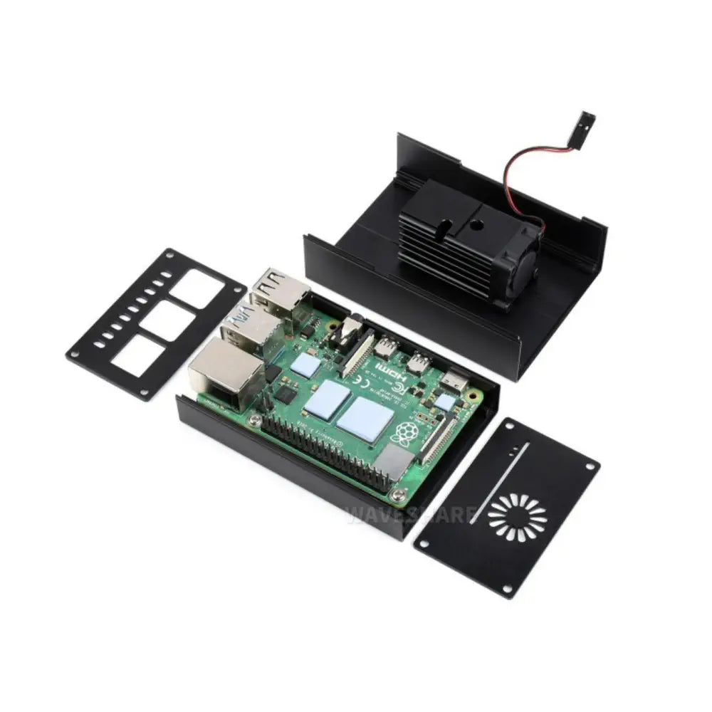 Stripe Cooling Case for Raspberry Pi 4 Built-In Active Radiator w/ Fins