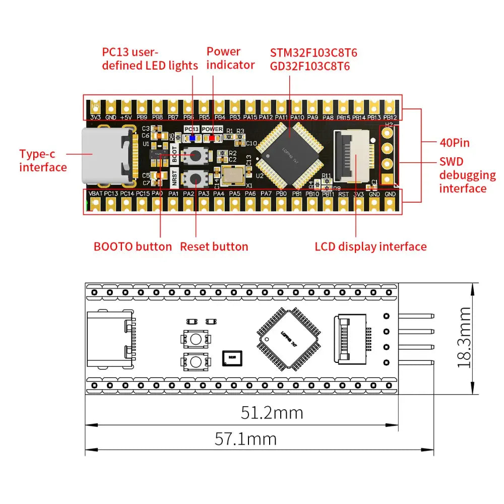 Yahboom STM32F103C8T6 Core Board w/ English Manual