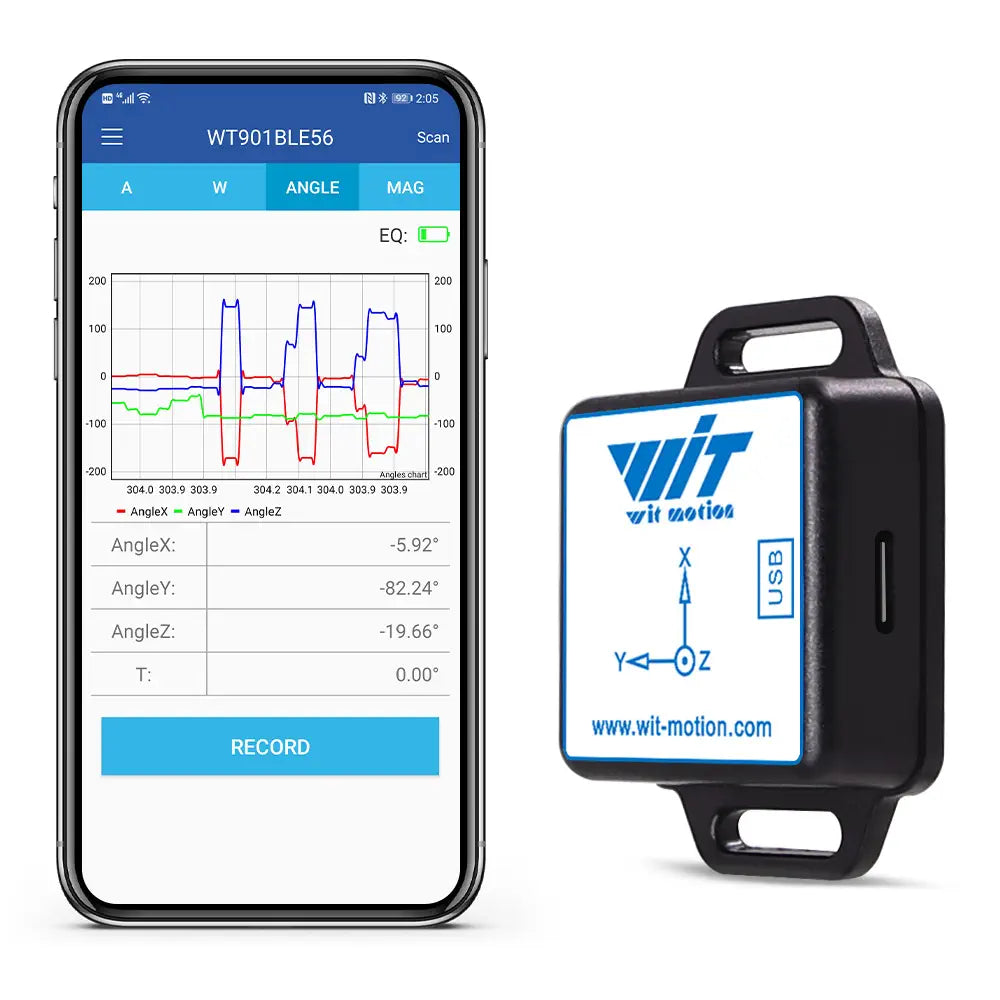 Bluetooth BWT901CL 200Hz MPU9250 AHRS 9-Axis Gyroscope, 0.05 XY Accuracy, Magnetometer &amp; Kalman Filter