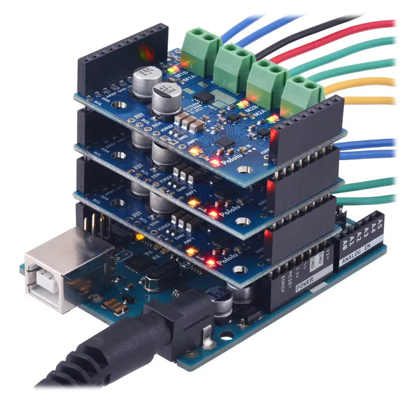 Motoron M3S550 Triple Motor Controller Shield for Arduino (Connectors Soldered)