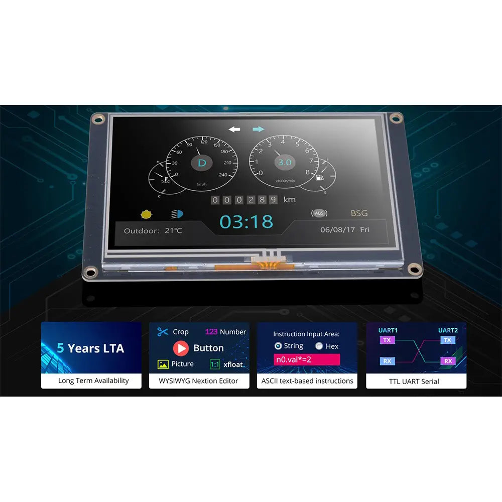 Nextion NX4827K043 4.3-Inch Enhanced Series HMI Resistive Touch