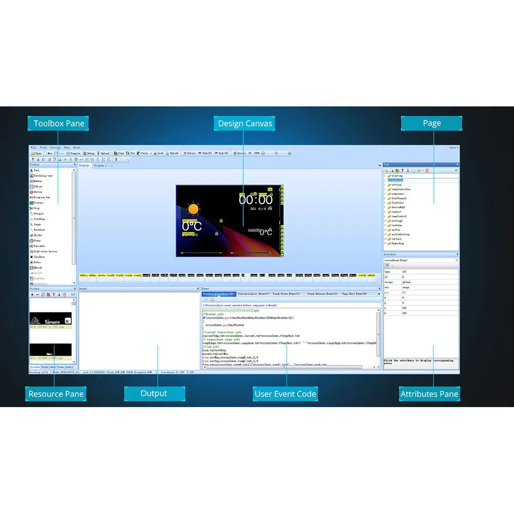 Nextion NX4827K043 4.3-Inch Enhanced Series HMI Resistive Touch