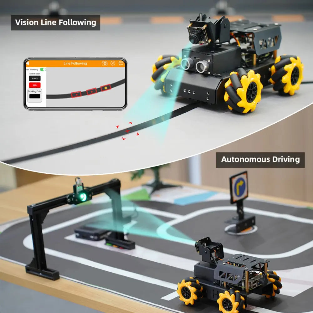 Hiwonder TurboPi Raspberry Pi Omnidirectional Mecanum Wheels Robot Car Kit with Camera Open Source Python for Beginners (Standard Kit with Raspberry Pi 4B 4GB)
