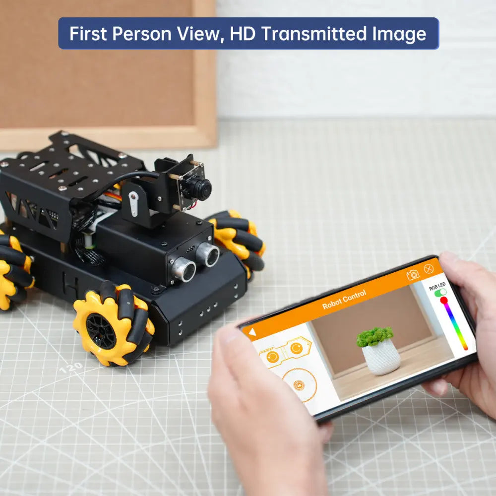 Hiwonder TurboPi Raspberry Pi Omnidirectional Mecanum Wheels Robot Car Kit with Camera Open Source Python for Beginners (Standard Kit with Raspberry Pi 4B 4GB)