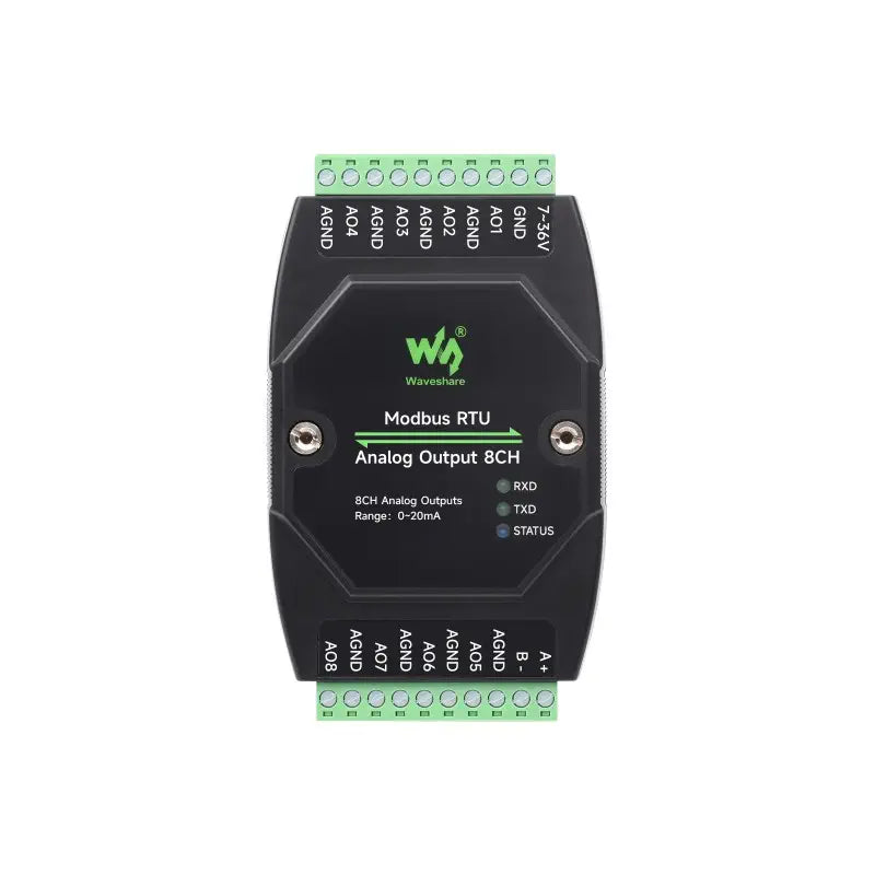 Waveshare 8-Ch Industrial Analog Output Module w/ 12-Bit DA Conversion (Modbus RTU)