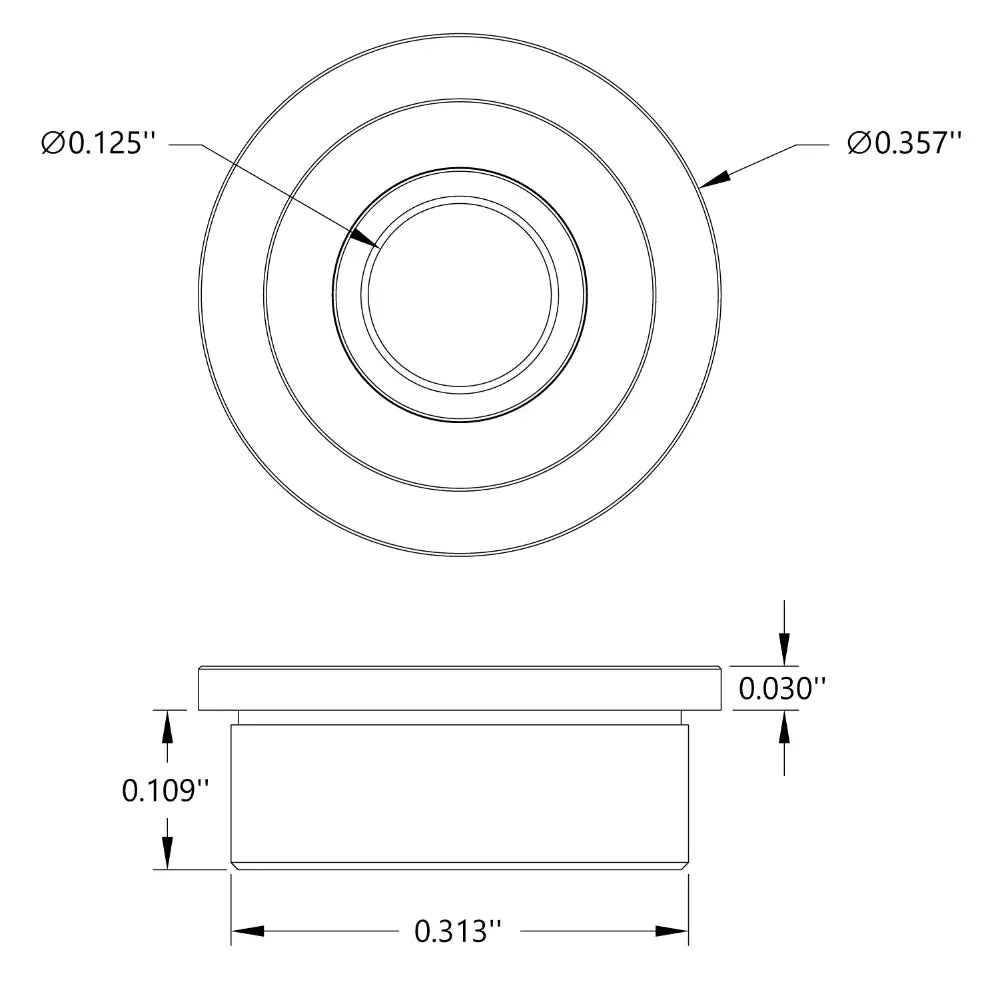 ServoCity 1/8" ID Flanged Ball Bearing (5/16" OD, 9/64" Thickness) - 2 Pack