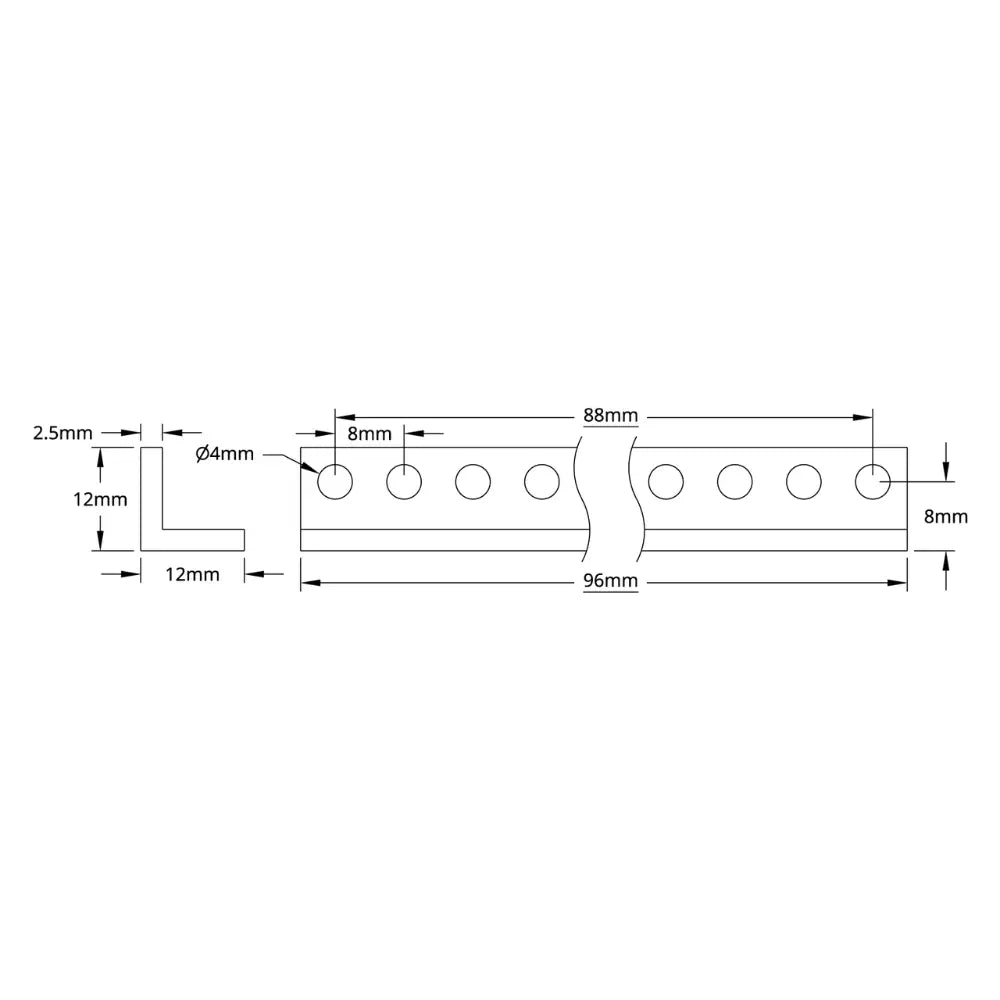 ServoCity 1103 Series L-Beam 12 Hole, 96mm Length (2x)