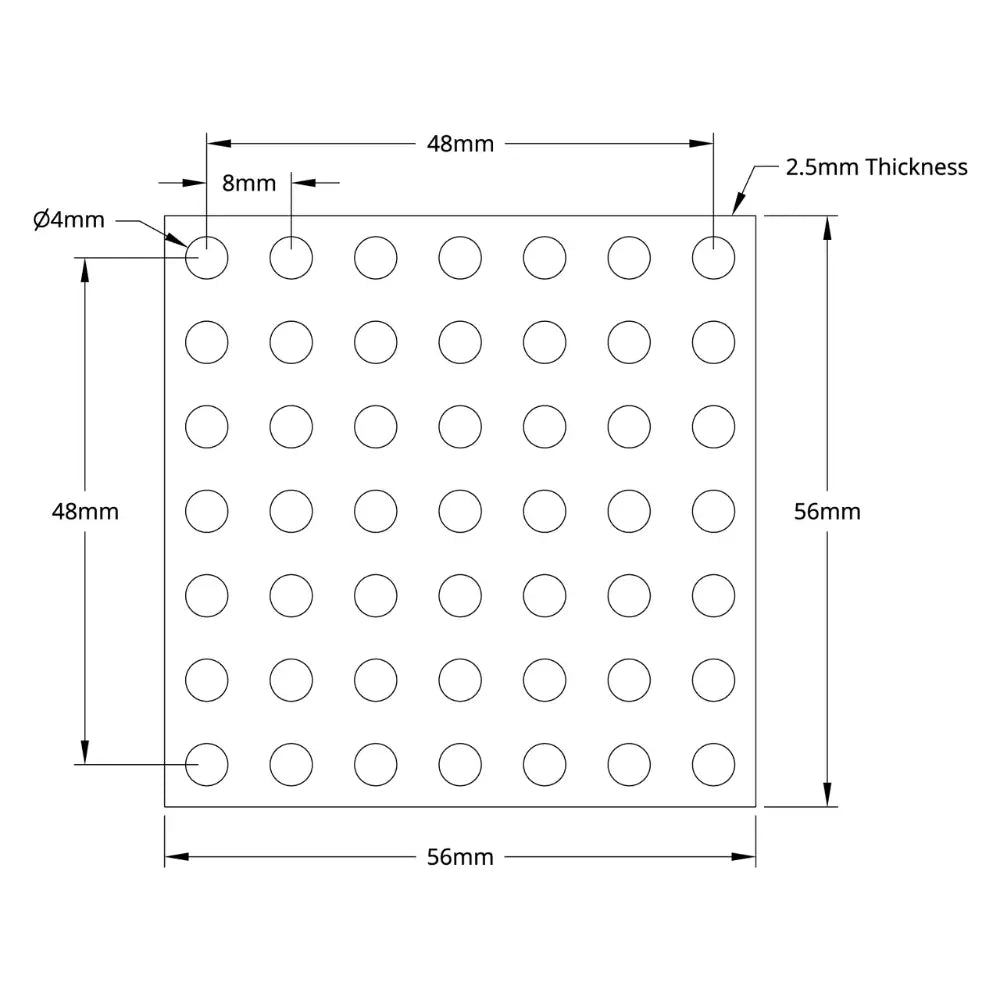 ServoCity 1116 Series Grid Plate (7 x 7 Hole, 56 x 56mm)