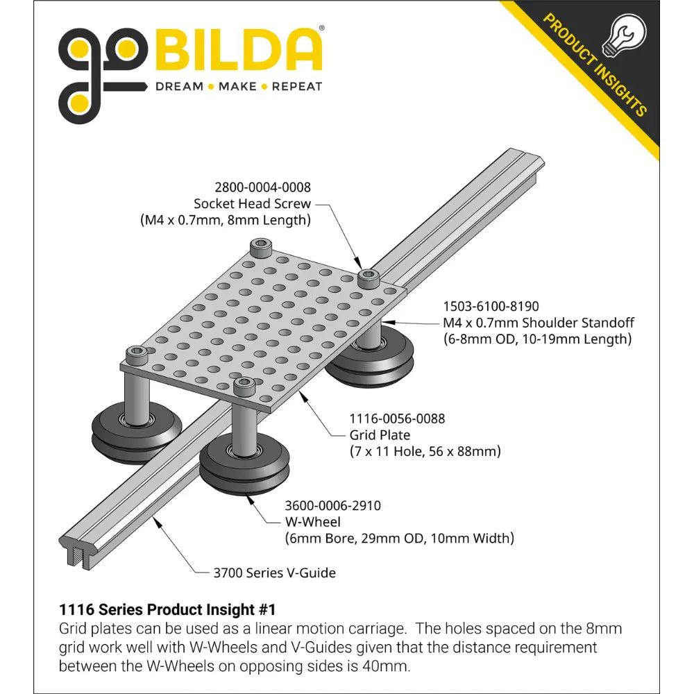 ServoCity 1116 Series Grid Plate (7 x 7 Hole, 56 x 56mm)