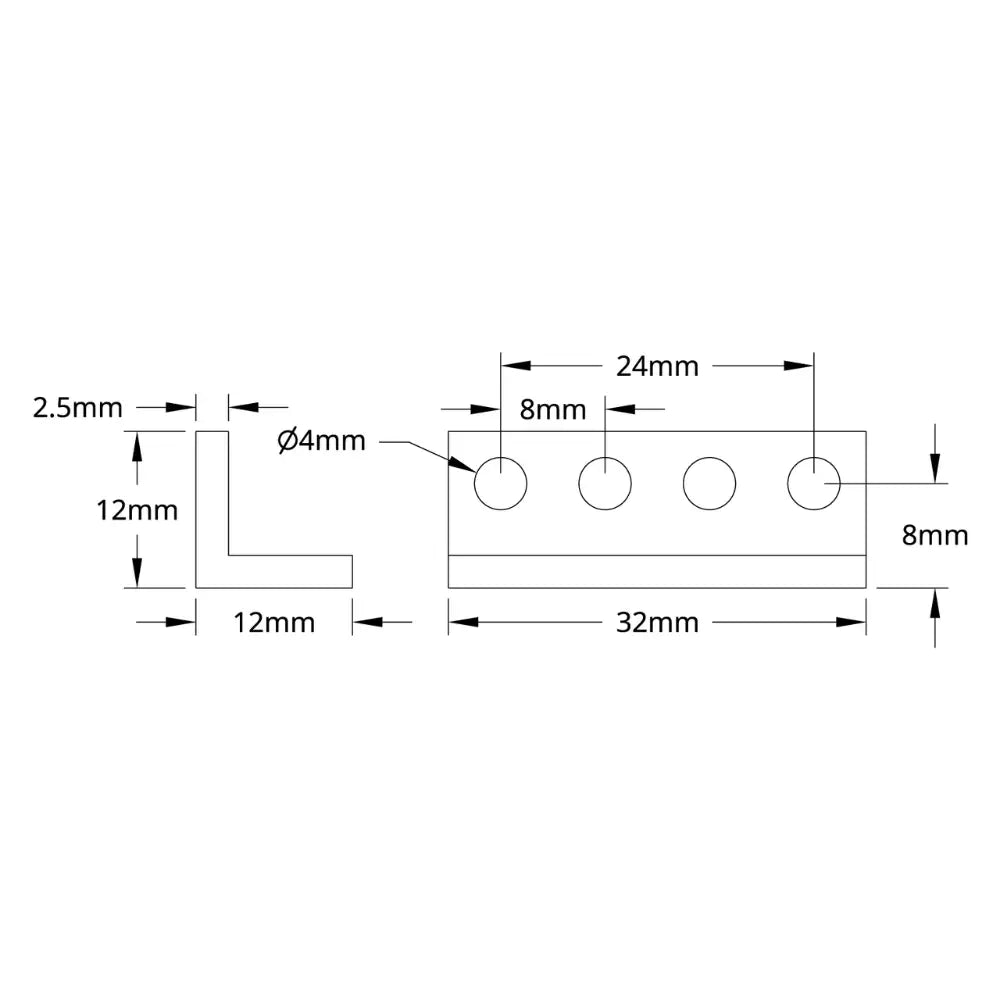ServoCity 1103 Series L-Beam (4 Hole, 32mm Length) - 2 Pack
