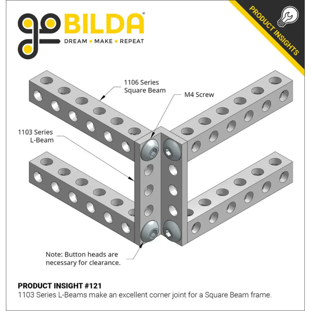 ServoCity 1103 Series L-Beam (4 Hole, 32mm Length) - 2 Pack