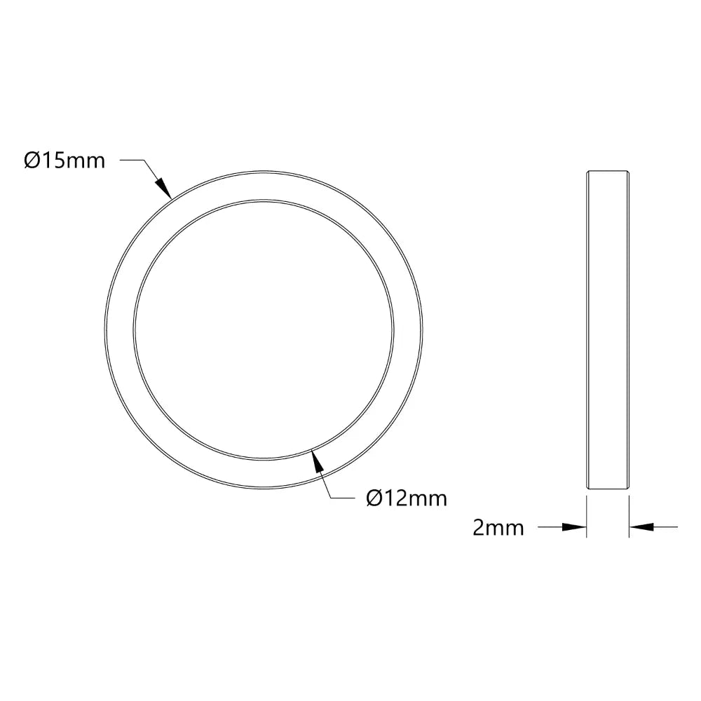 ServoCity 12mm ID Spacer (15mm OD, 2mm Length) - 4 Pack