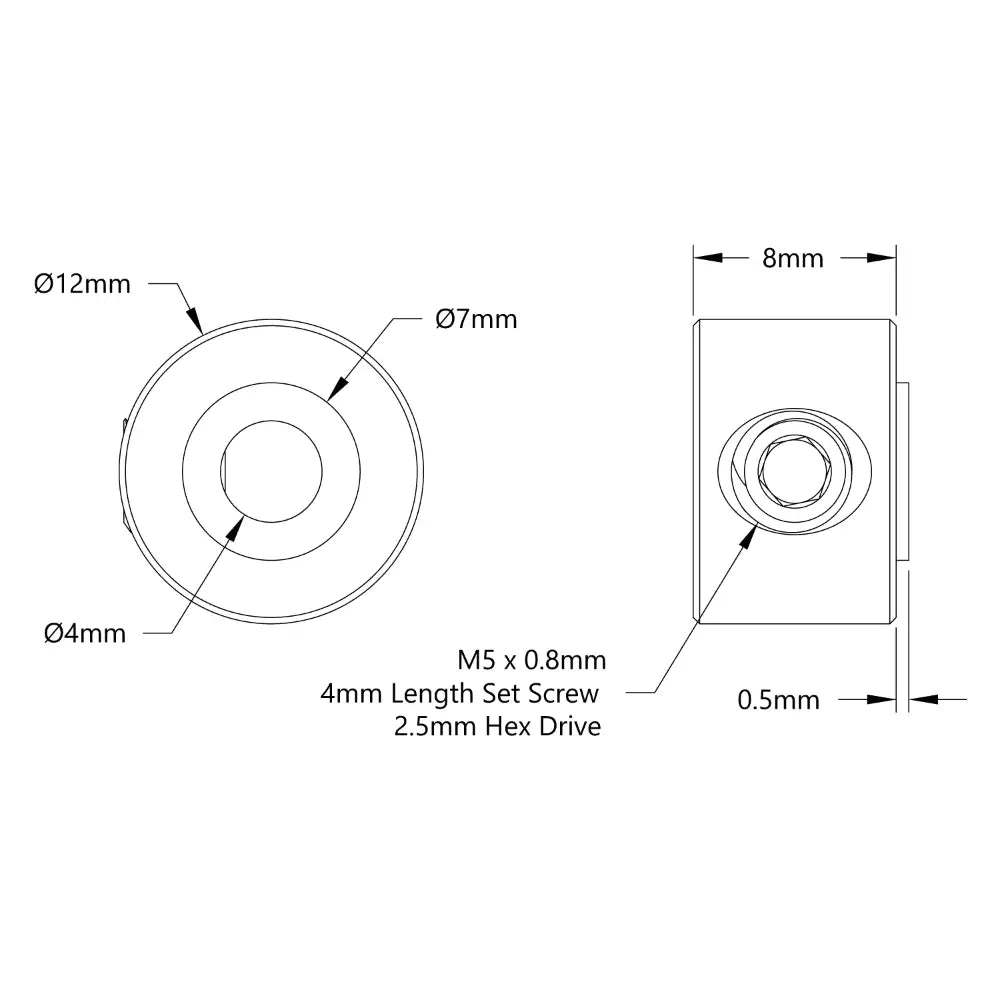ServoCity 2920 Series Set-Screw Collar (4mm Bore) - 2 Pack