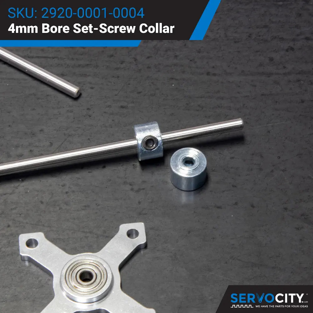 ServoCity 2920 Series Set-Screw Collar (4mm Bore) - 2 Pack
