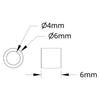 ServoCity 1502 Series 4mm ID Spacer (6mm OD, 6mm Length) - 4 Pack
