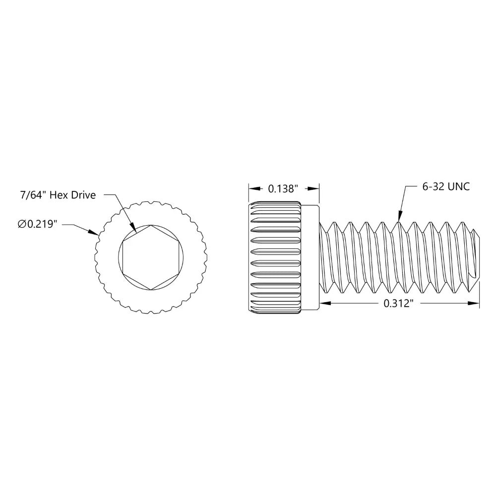 ServoCity Socket Head Screw (6-32 UNC, 5/16" Length) - 25 Pack