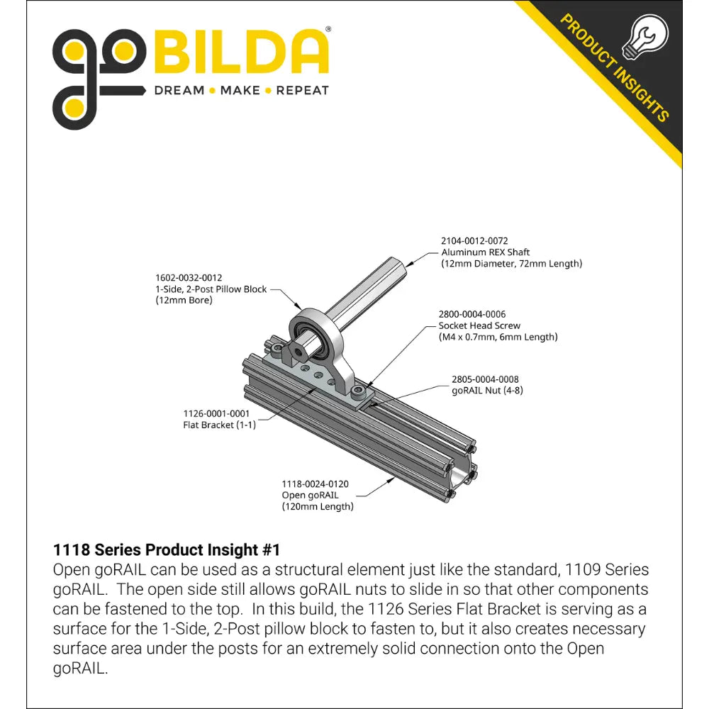 ServoCity 1118 Series Open GoRAIL (192mm Length)