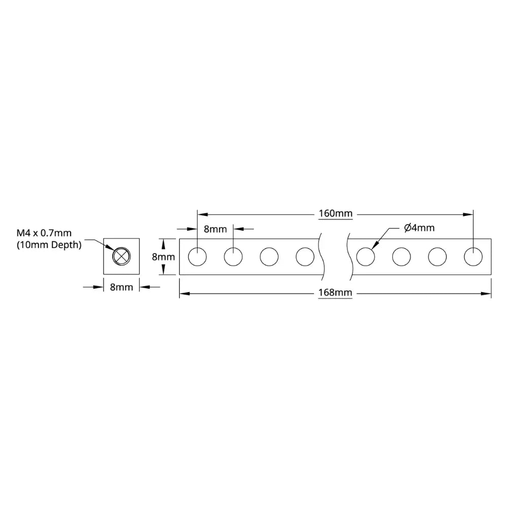 ServoCity 1106 Series Square Beam (21 Hole, 168mm Length)