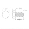 ServoCity Hex Head Screw (M4 x 0.7mm, 8mm Length) - 25 Pack