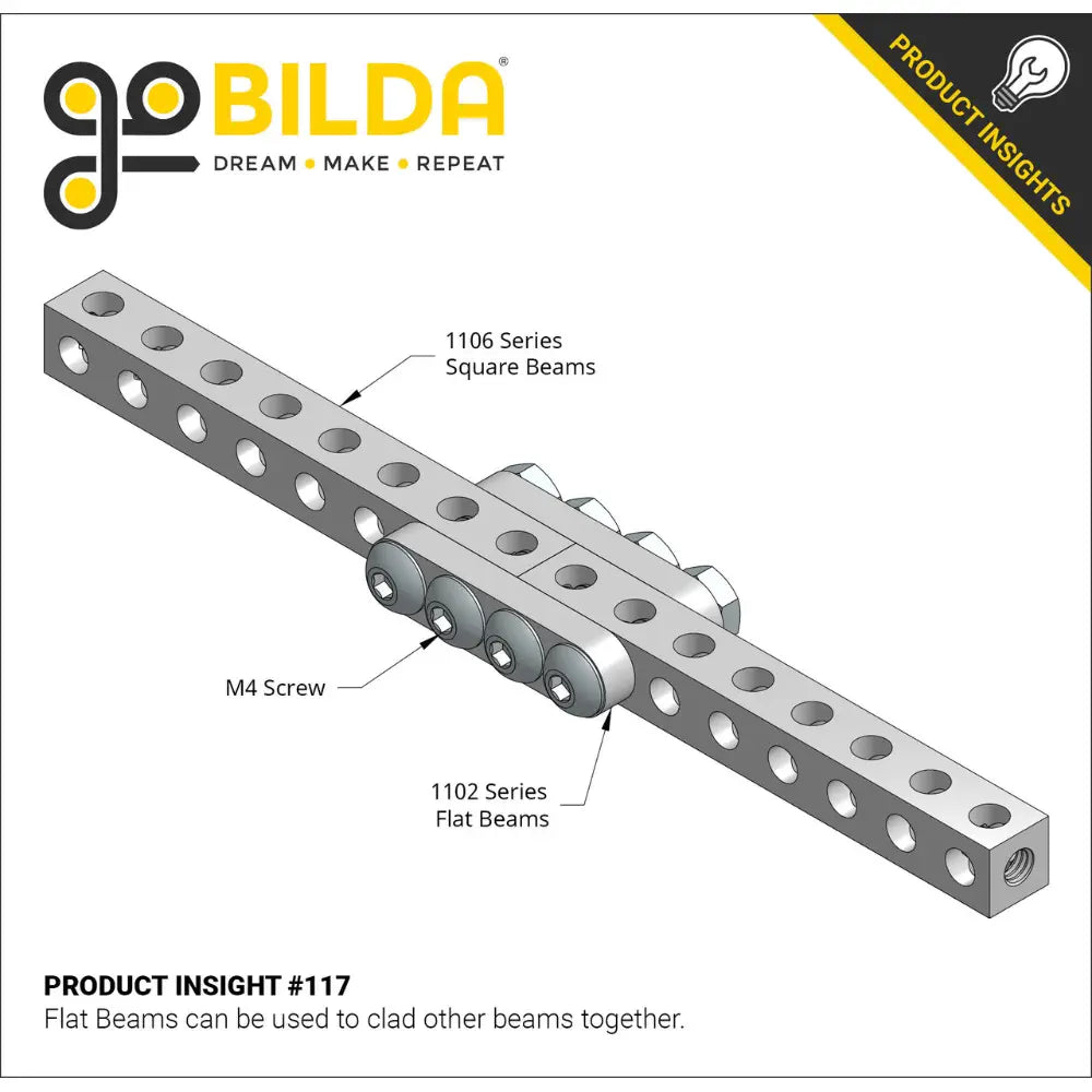 ServoCity 1102 Series Flat Beam (6 Hole, 48mm Length) - 2 Pack