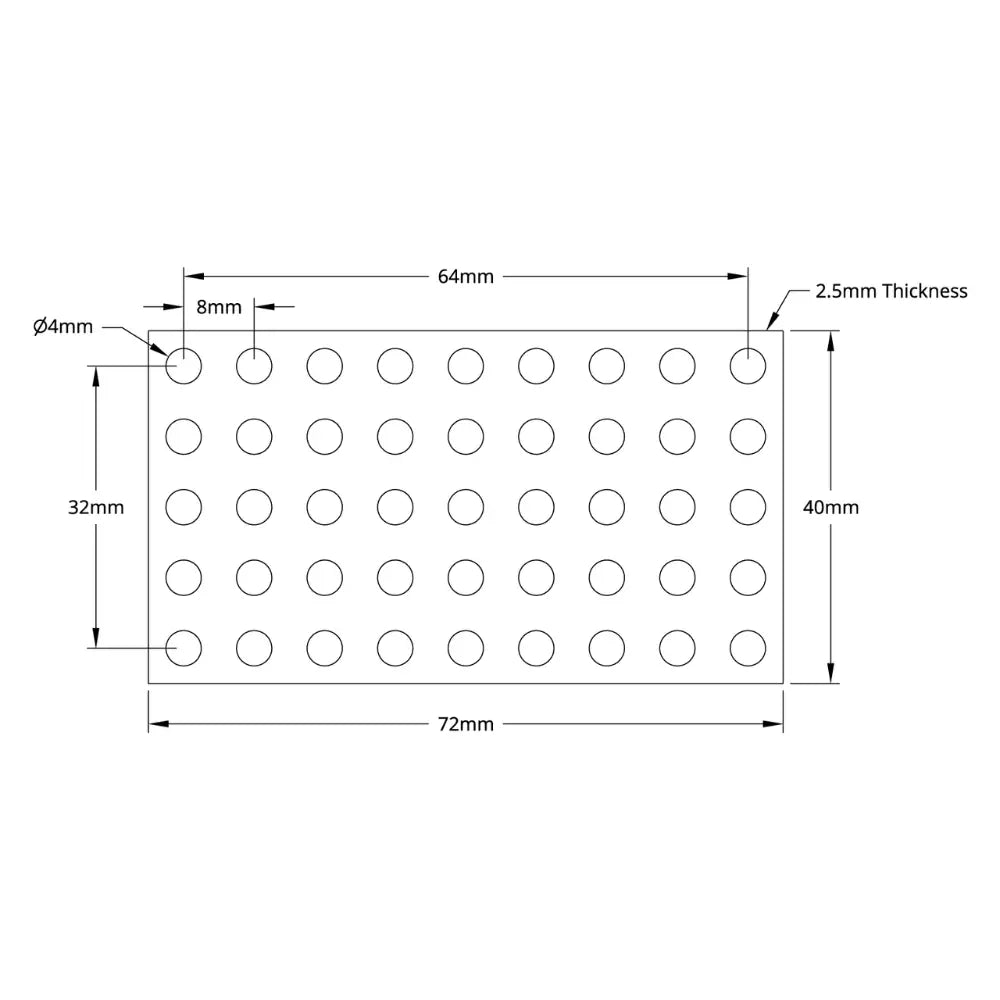 ServoCity 1116 Series Grid Plate (5 x 9 Hole, 40x 72mm)