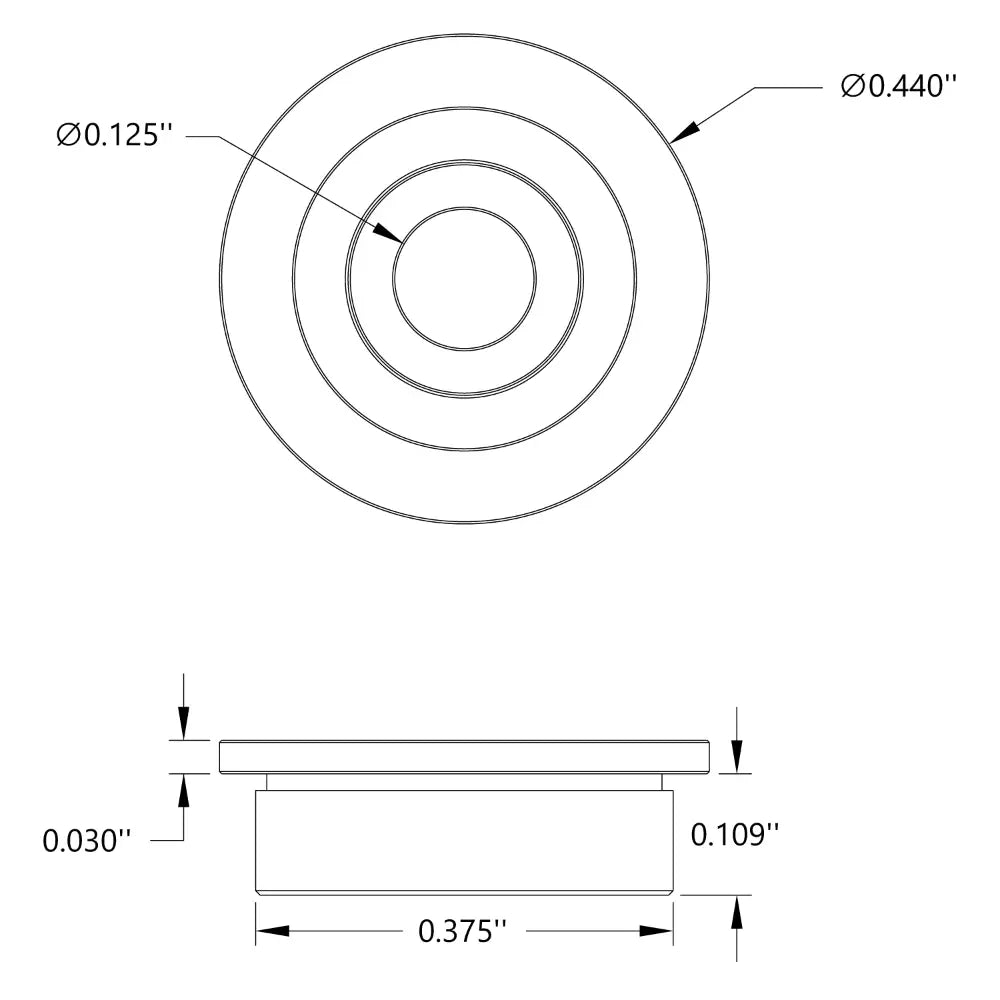 ServoCity 1/8" ID Flanged Ball Bearing (3/8" OD,  9/64" Thickness) - 2 Pack