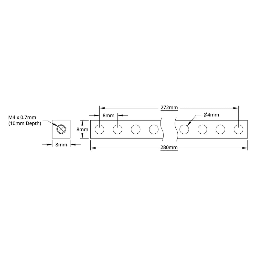 ServoCity 1106 Series Square Beam (35 Hole, 280mm Length)