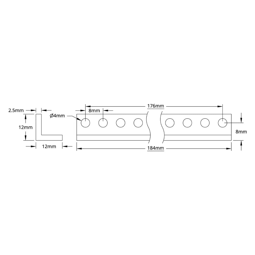 ServoCity 1103 Series L-Beam (23 Hole, 184mm Length) - 2 Pack