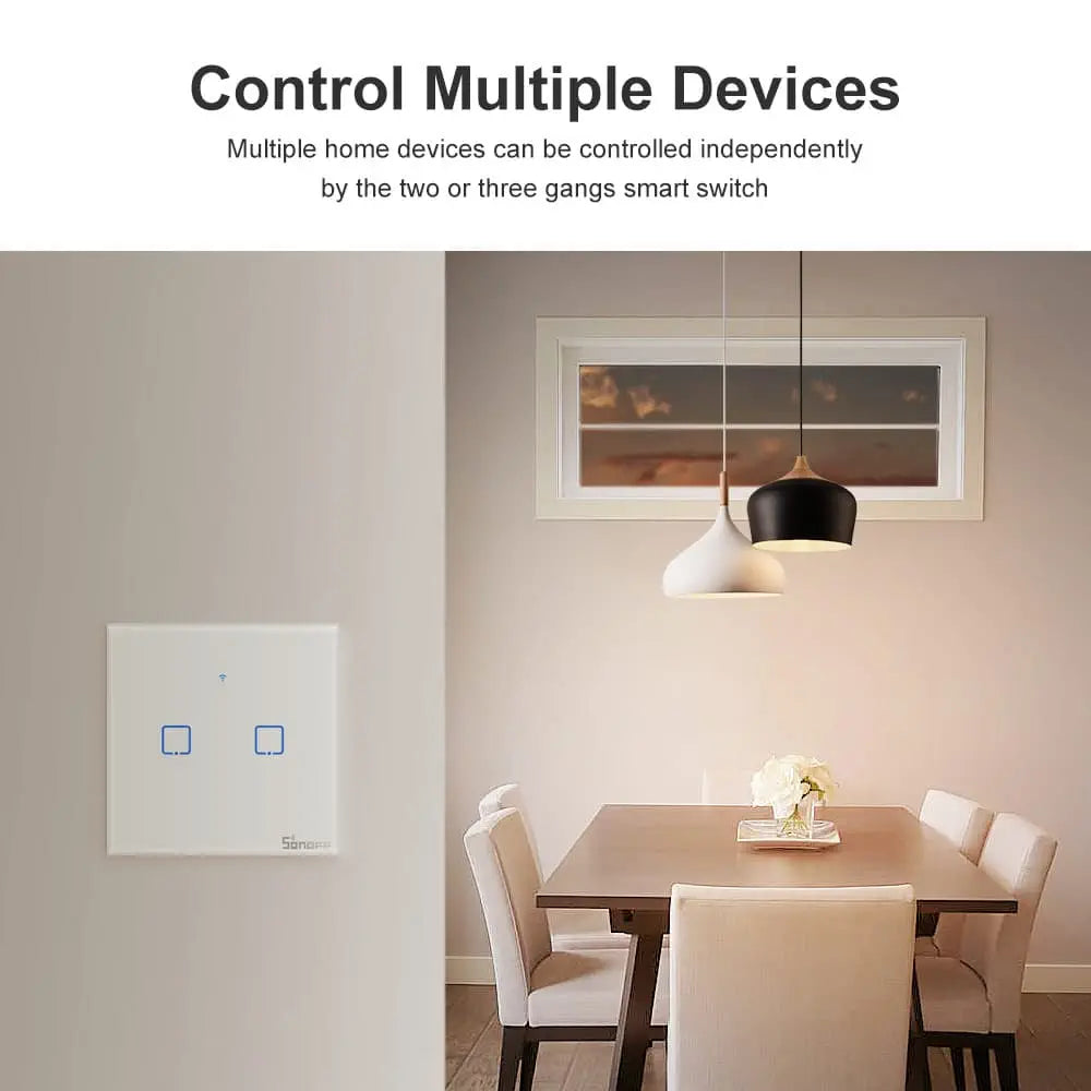SONOFF TX Series WiFi Wall Switch (T3, US, 3 Gang, Black)