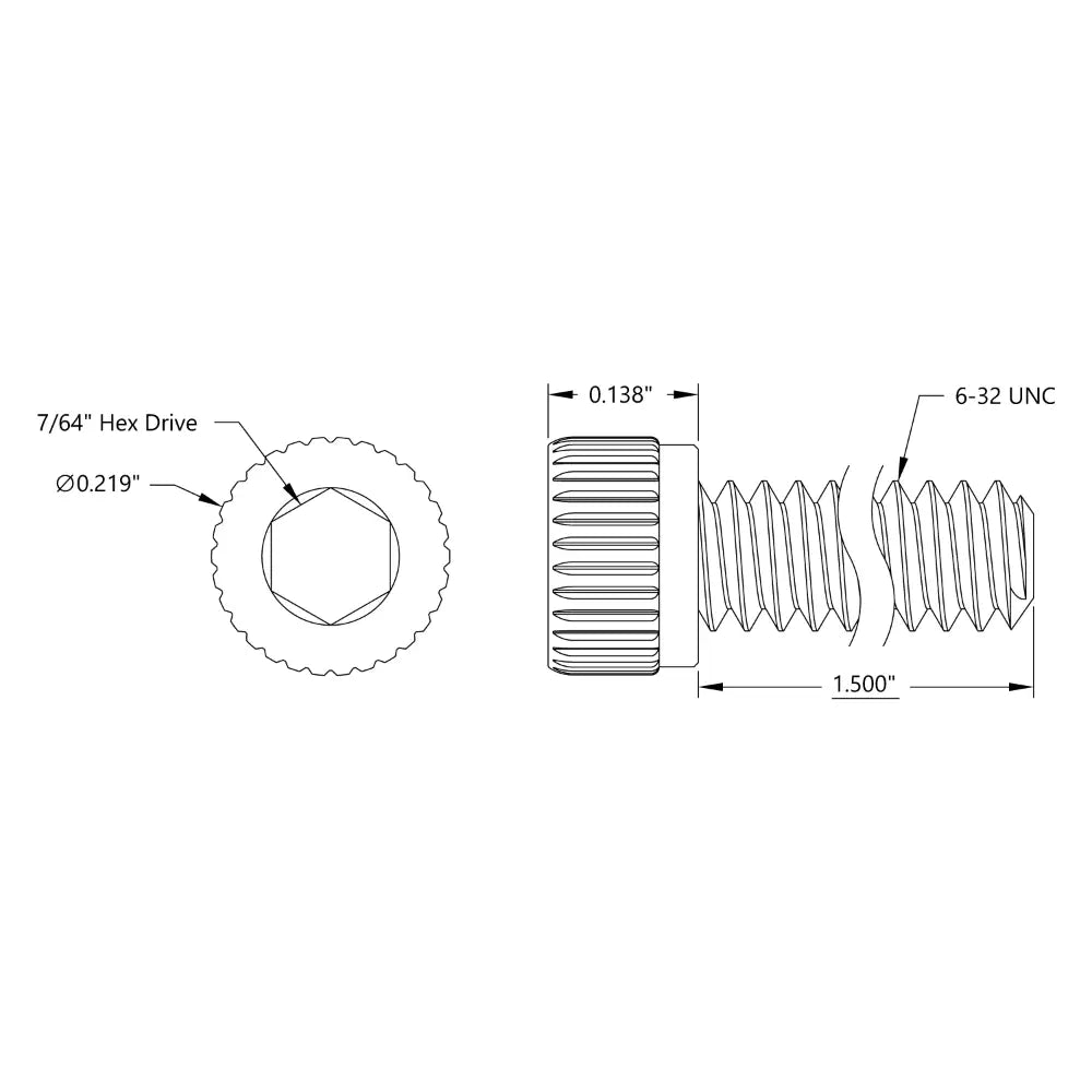 ServoCity Socket Head Screw (6-32 UNC, 1-1/2 Length) - 25 Pack