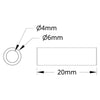 ServoCity 1502 Series 4mm ID Spacer (6mm OD, 20mm Length) - 4 Pack