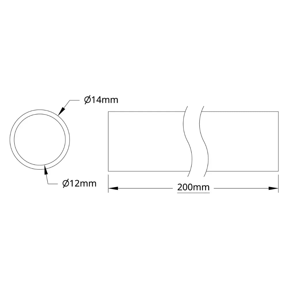 ServoCity 4100 Series Tube (12mm ID x 14mm OD, 200mm Length)