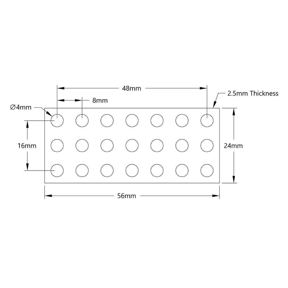 ServoCity 1139 Series Plates (3 x 7 Hole, 24 x 56mm) - 2 Pack