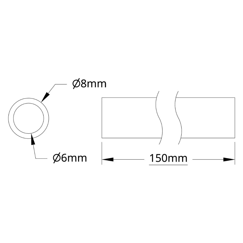 ServoCity 4100 Series Tube (6mm ID x 8mm OD, 150mm Length)