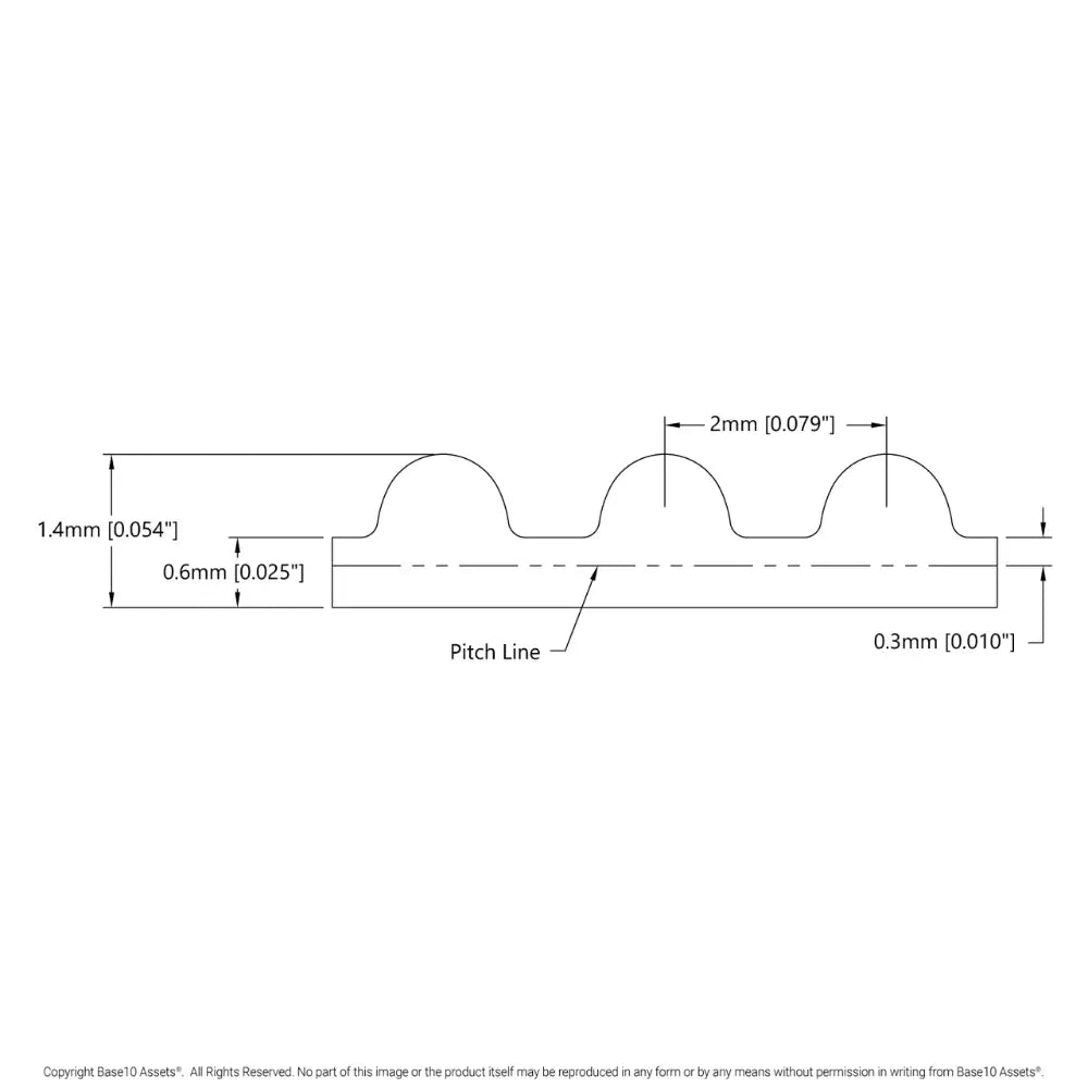 ServoCity 2mm Pitch GT2 Timing Belt (6mm Width, 514mm Pitch Length, 257 Tooth)