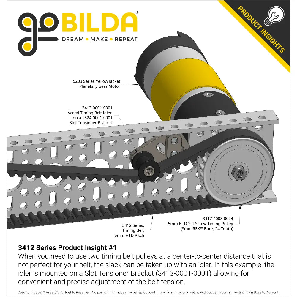 ServoCity 3412 Series 5mm HTD Pitch Timing Belt (9mm Width, 470mm Pitch Length, 94 Tooth)