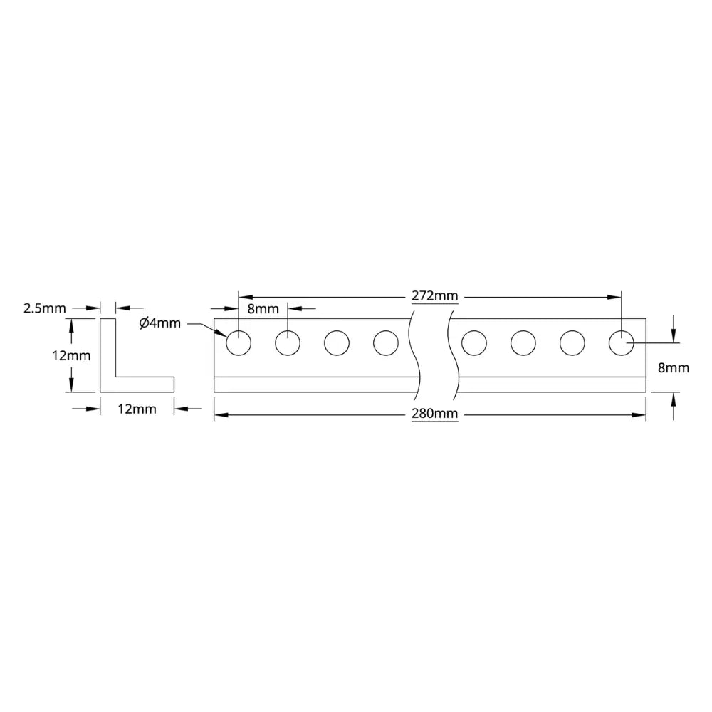 ServoCity 1103 Series L-Beam (35 Hole, 280mm Length) - 2 Pack