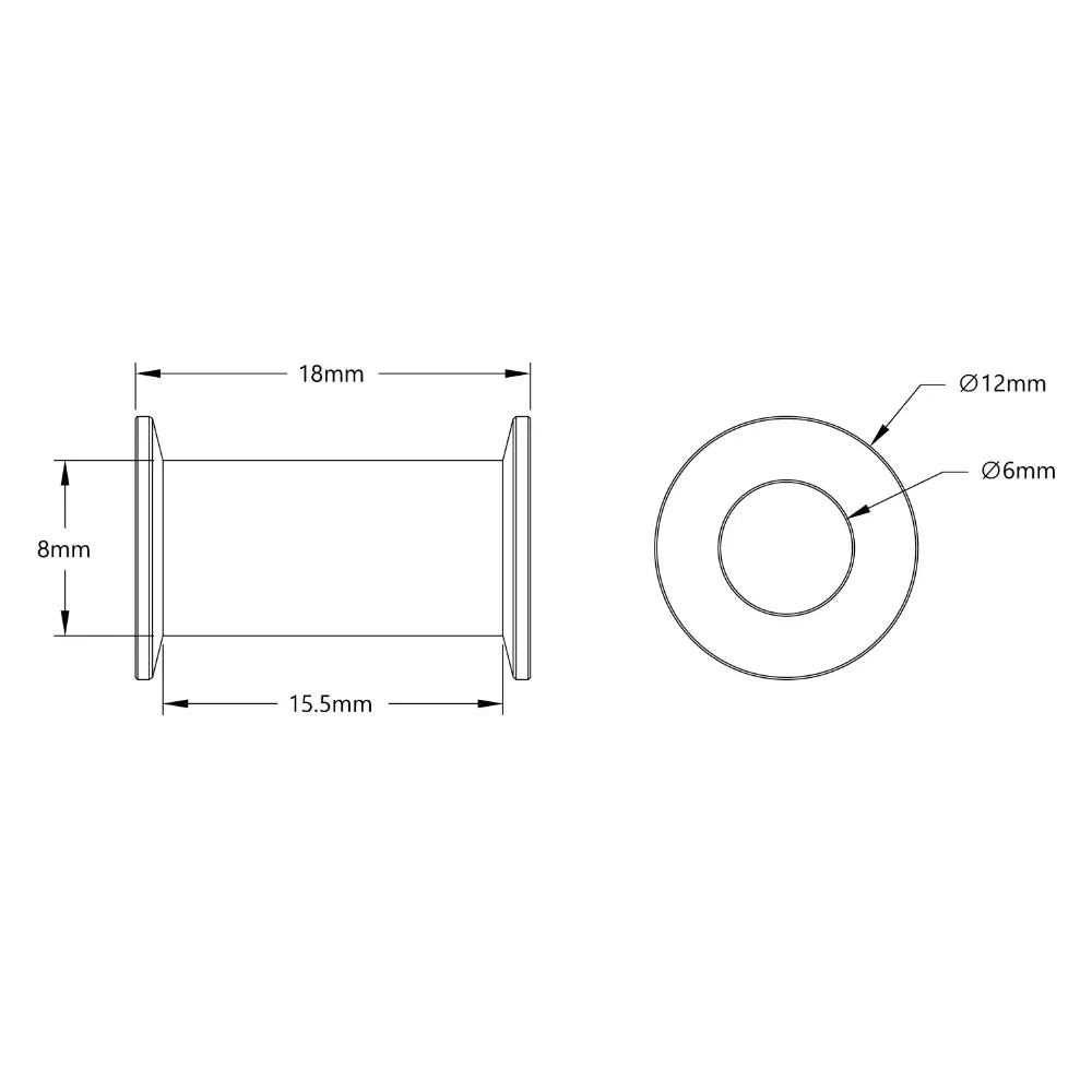 ServoCity Acetal Timing Belt Idler (6mm ID x 12mm OD, 18mm Width, 1-2) - 2 Pack