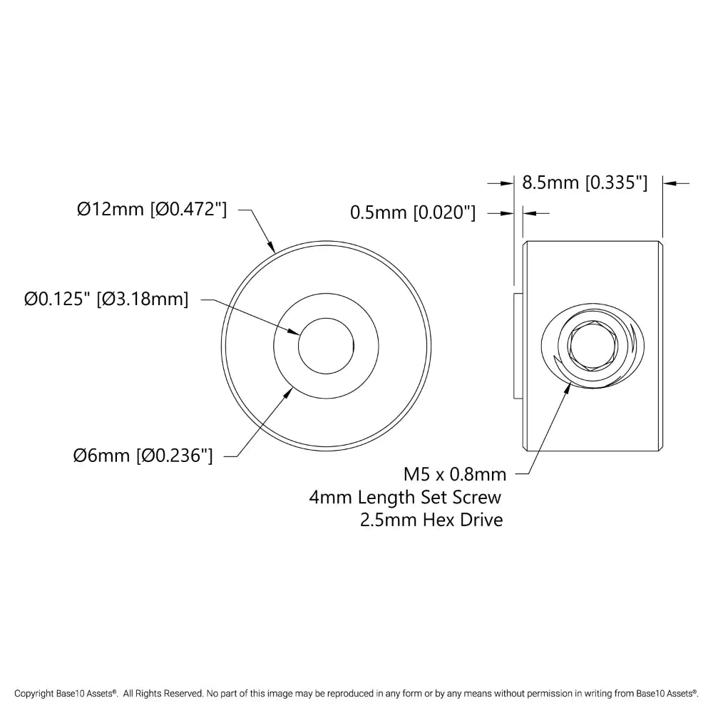ServoCity 2920 Series Set-Screw Collar (1/8" Bore) - 2 Pack