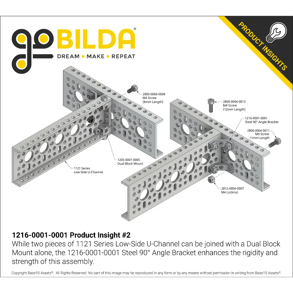 ServoCity 90 Degree Angle Bracket (1-1) - 4 Pack