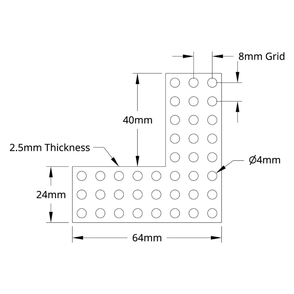ServoCity 1137 Series Flat Grid Bracket (1-2) - 2 Pack