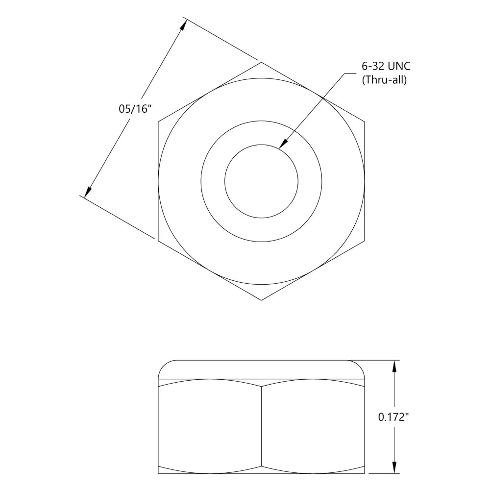 ServoCity Nylon-Insert Locknut (6-32 UNC, 5/16" Hex) - 25 Pack