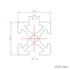 0808 Aluminum Profiles, 8x8mm, 4 Pieces, Silver