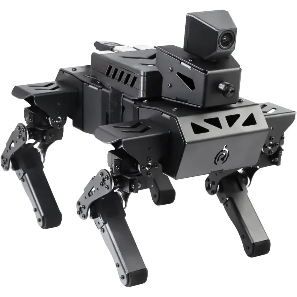 XiaoR GEEK AI Bionic Robot Dog for Raspberry Pi 4GB, AI Visual Recognition Interaction Smart Robot Python Programmable, 12 DOF Bionic Gait Mechanical Dog, (Include Raspberry Pi)